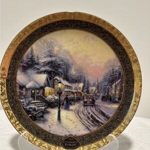 Thomas Kinkade Winter Village Decorative Plate
